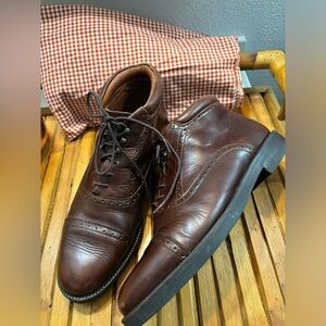 Johnston & Murphy 11 1/2 leather lace up wing tip ankle boot